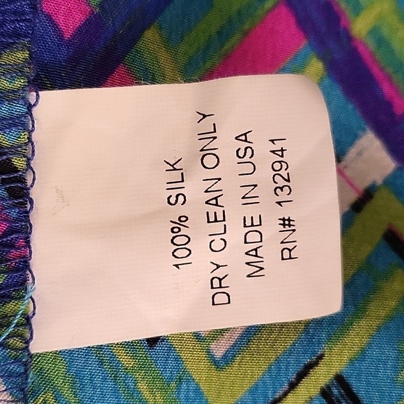 Amanda Uprichard Silk Chevron Print Tie Waist 3/4 Sleeve Dress Size See Comment - Picture 9 of 9